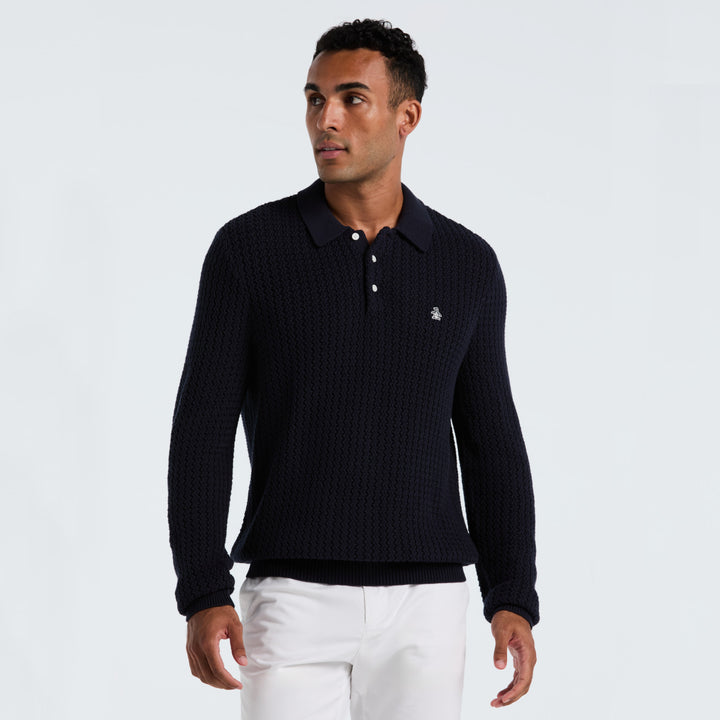 Polo Tipo Suéter De Manga Larga Zigzag Knit