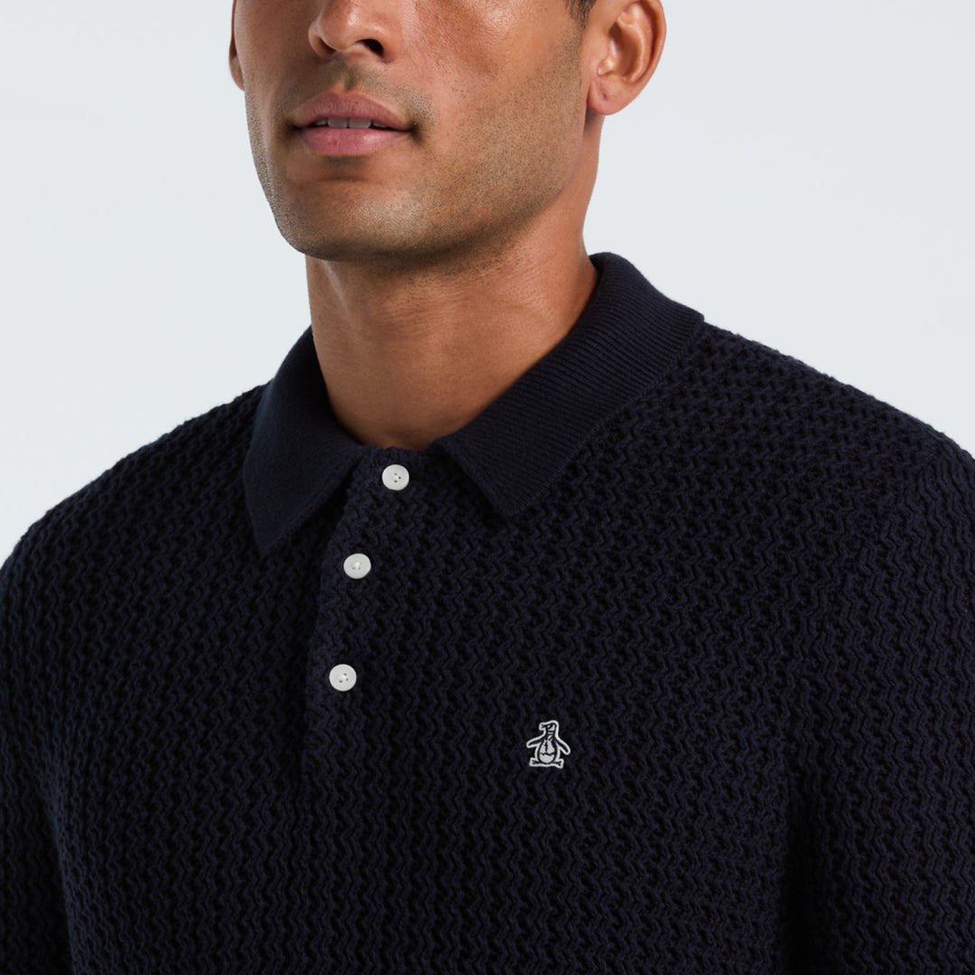Polo Tipo Suéter De Manga Larga Zigzag Knit
