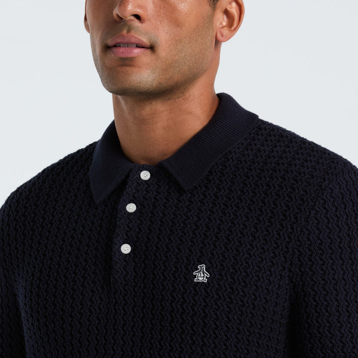 Polo Tipo Suéter De Manga Larga Zigzag Knit