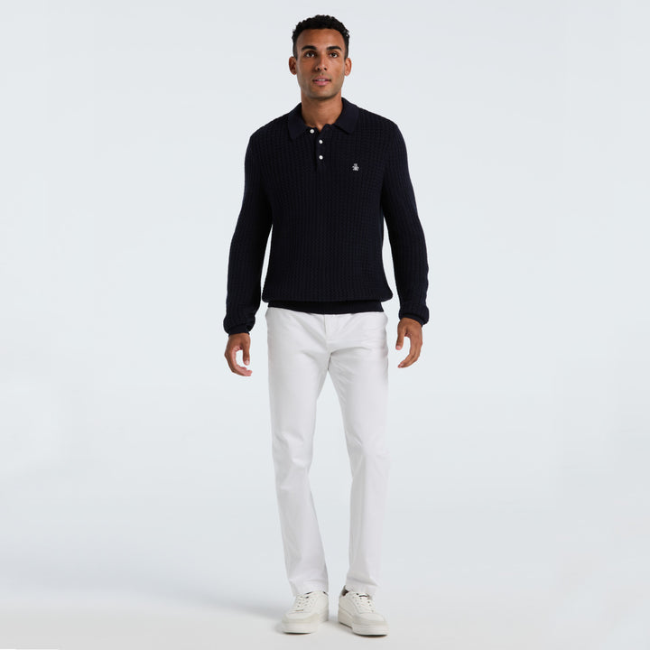 Polo Tipo Suéter De Manga Larga Zigzag Knit