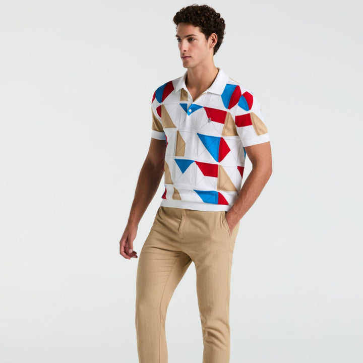 Polo De Algodón Con Jacquard Multicolor