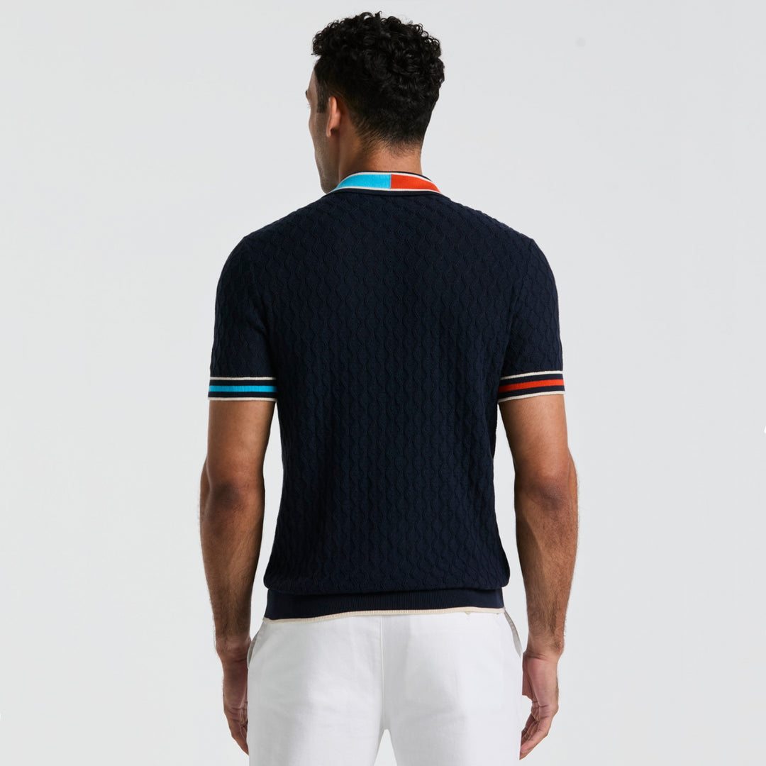 Polo De Punto De Algodón Con Canalé En Bloque