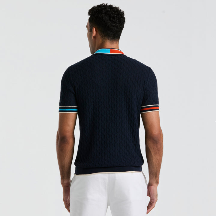 Polo De Punto De Algodón Con Canalé En Bloque
