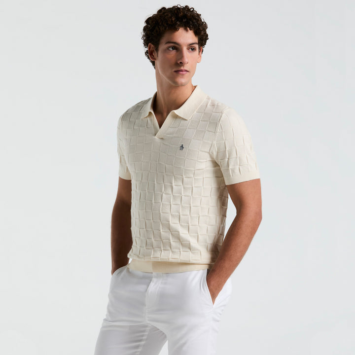 Polo De Algodón Con Jacquard Johnny Collar - Original Penguin México