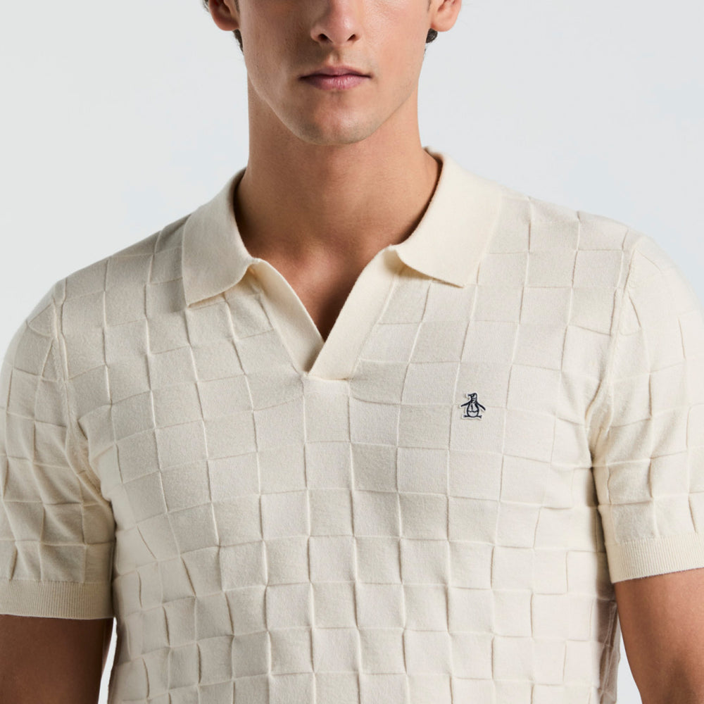 Polo De Algodón Con Jacquard Johnny Collar - Original Penguin México