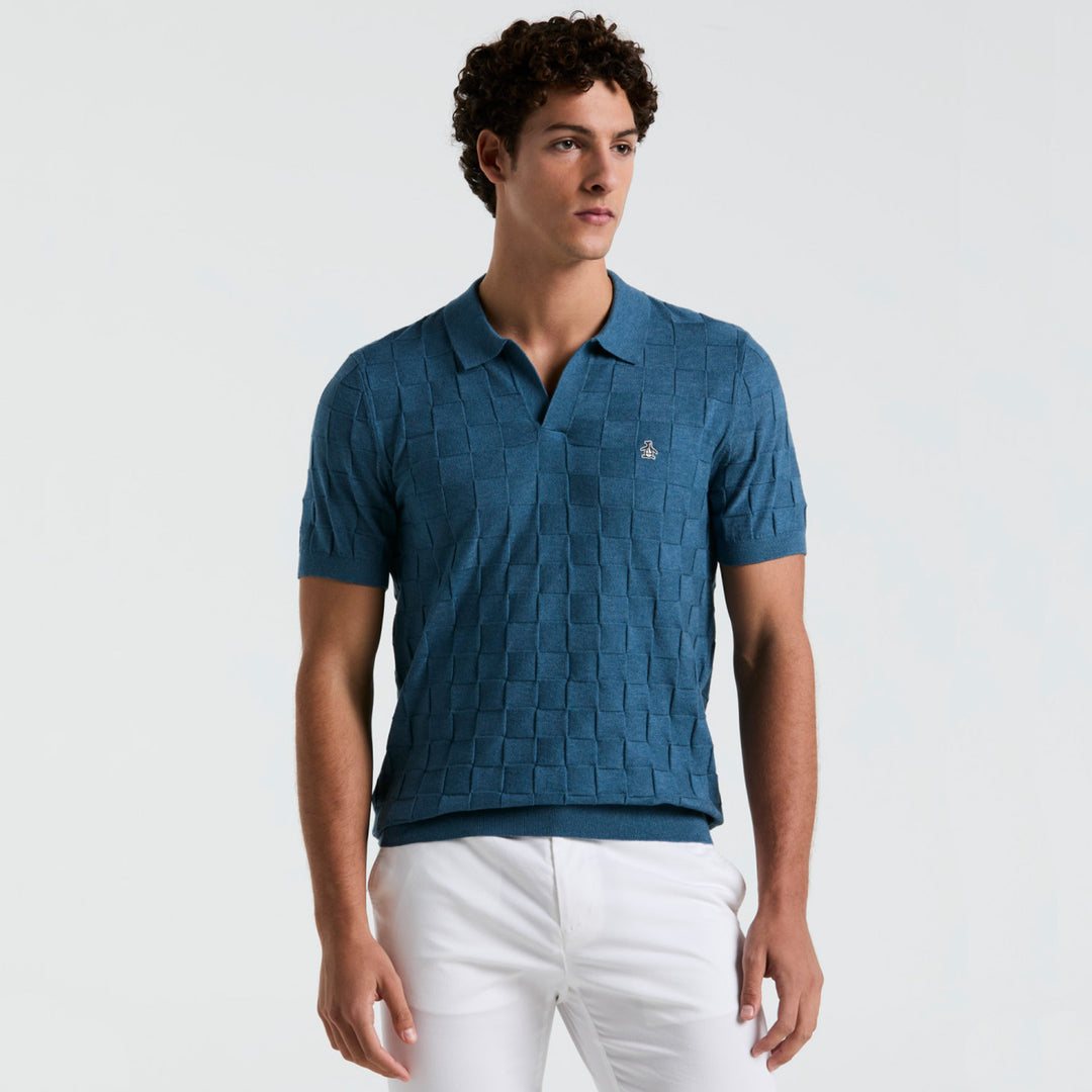 Polo De Algodón Con Jacquard Johnny Collar - Original Penguin México