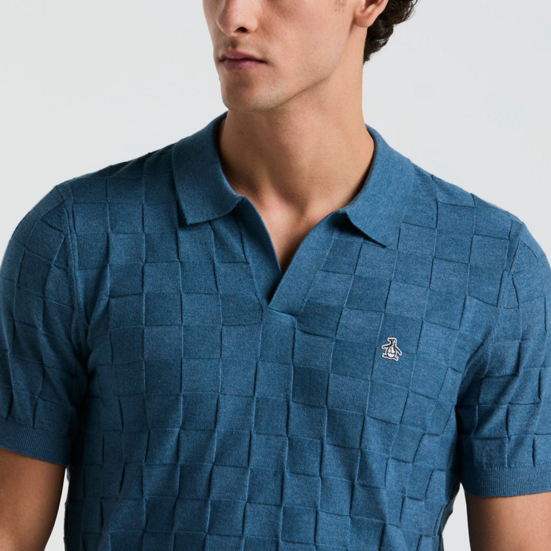 Polo De Algodón Con Jacquard Johnny Collar - Original Penguin México