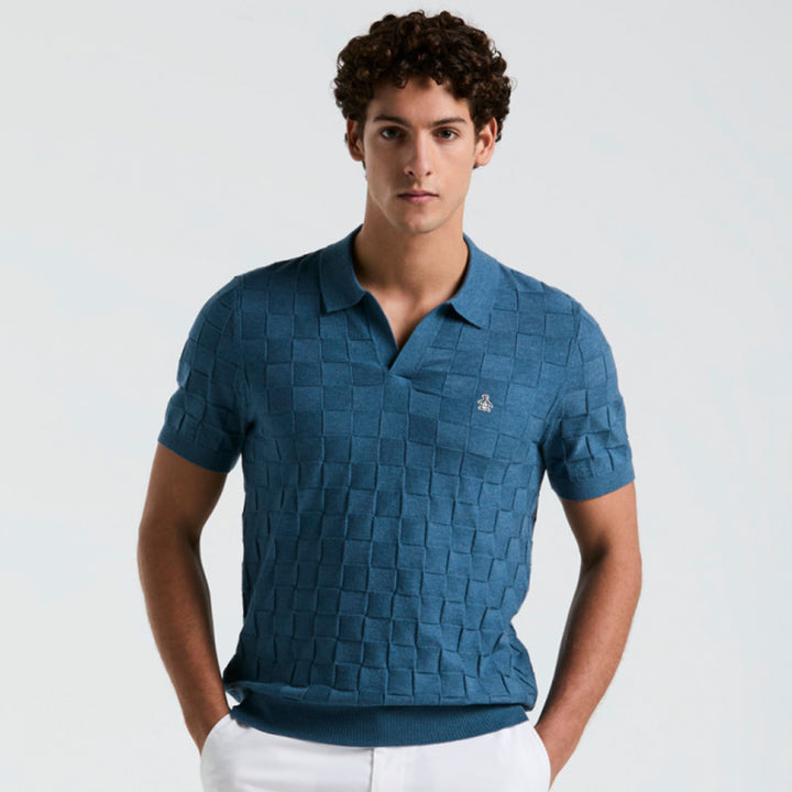 Polo De Algodón Con Jacquard Johnny Collar - Original Penguin México