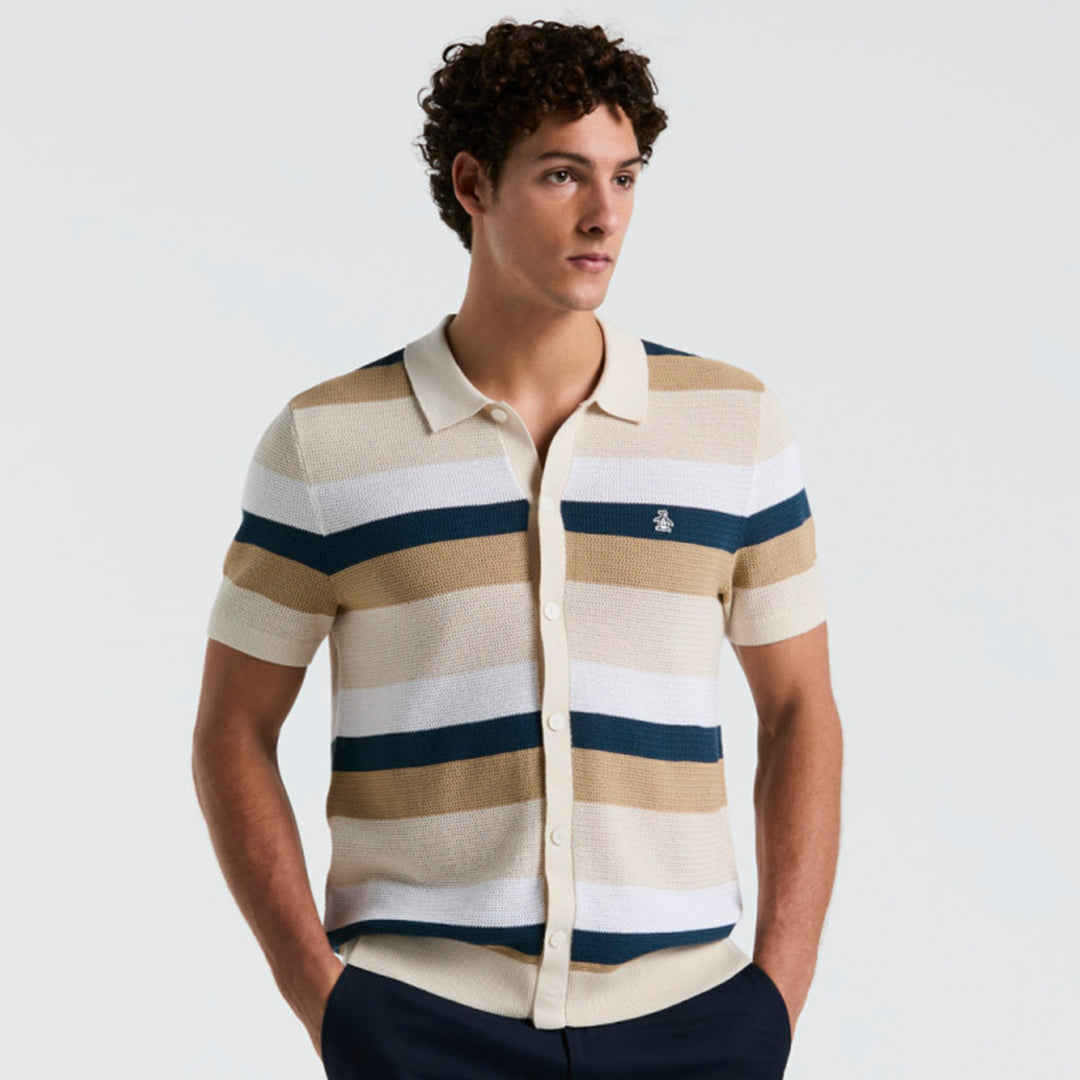 Camisa Tipo Sueter En Franjas Neutrales - Original Penguin México