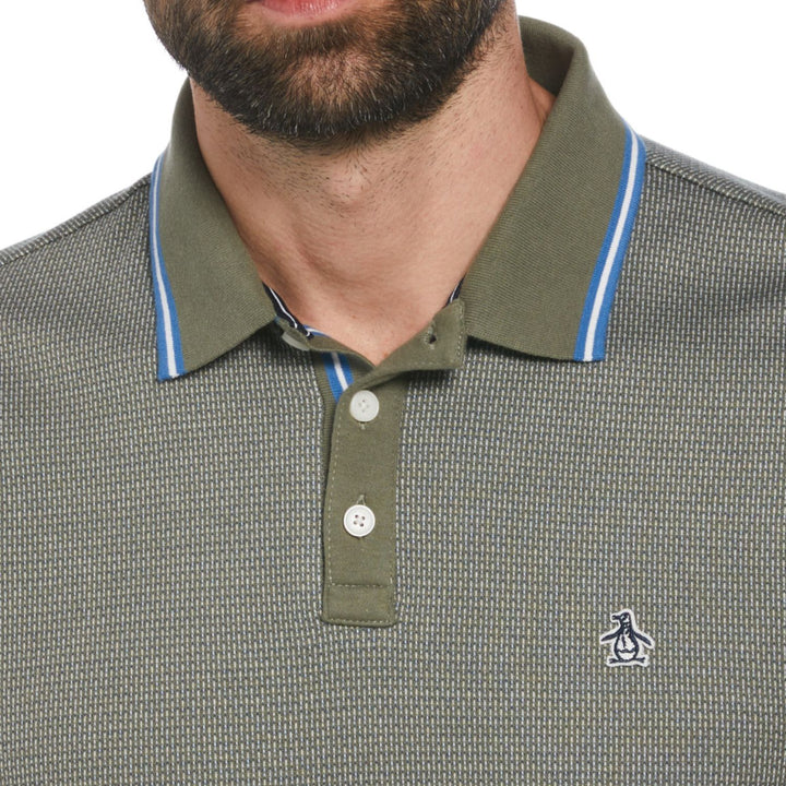 Polo Con Jacquard Con Detalle En Cuello