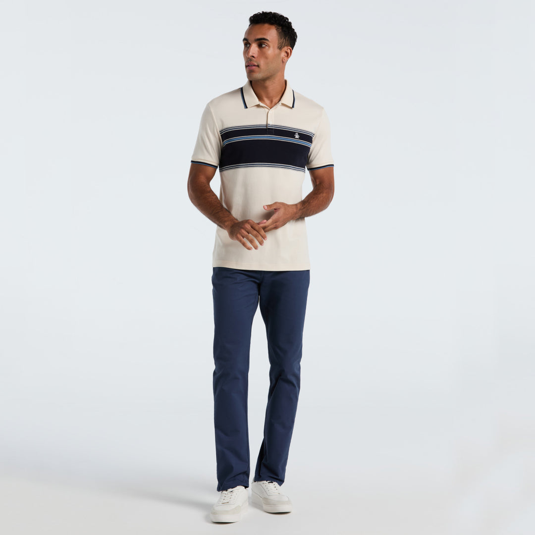 Polo De Algodón Con Franja En Pecho