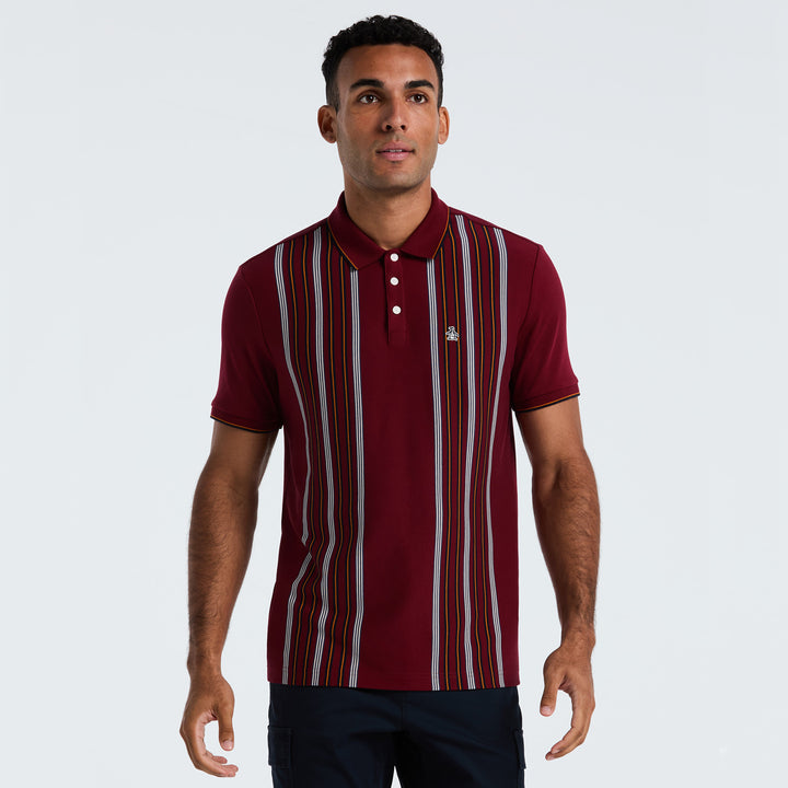 Polo De Algodón Interlock Con Franja Vertical