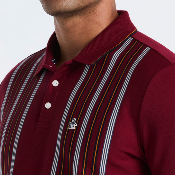 Polo De Algodón Interlock Con Franja Vertical