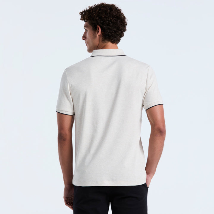 Polo De Algodón Orgánico Interlock Con Cierre 1/4
