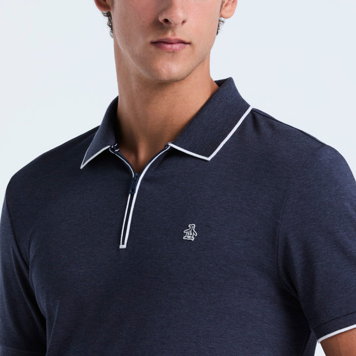 Polo De Algodón Orgánico Interlock Con Cierre 1/4