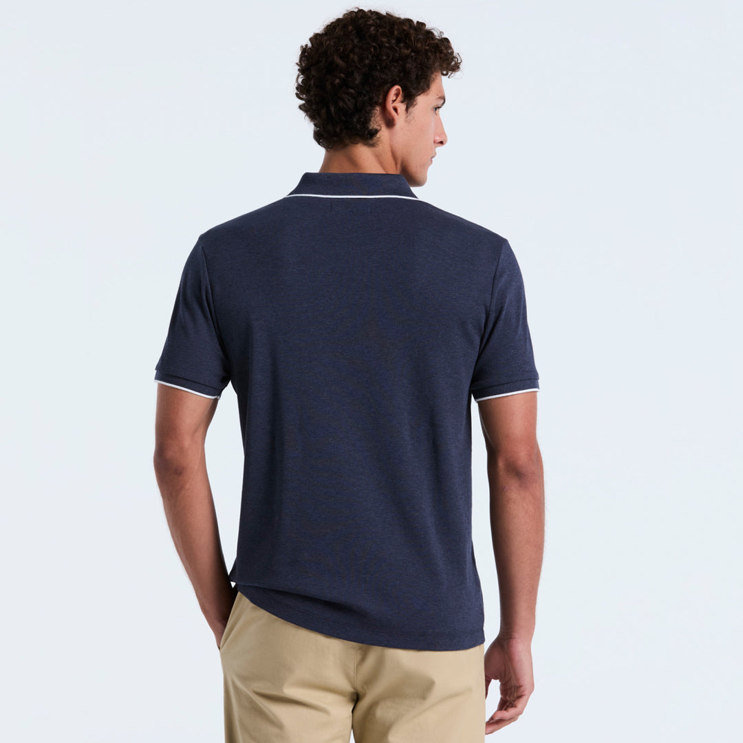 Polo De Algodón Orgánico Interlock Con Cierre 1/4