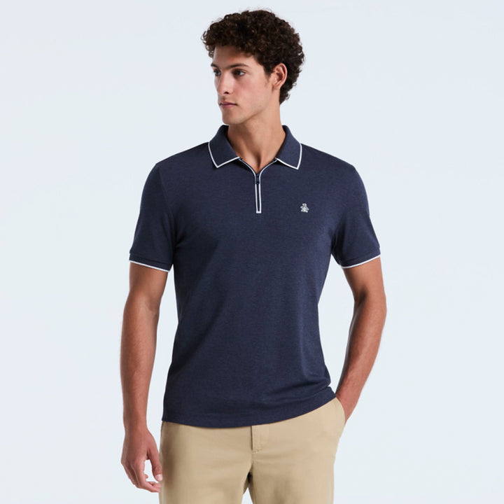 Polo De Algodón Orgánico Interlock Con Cierre 1/4