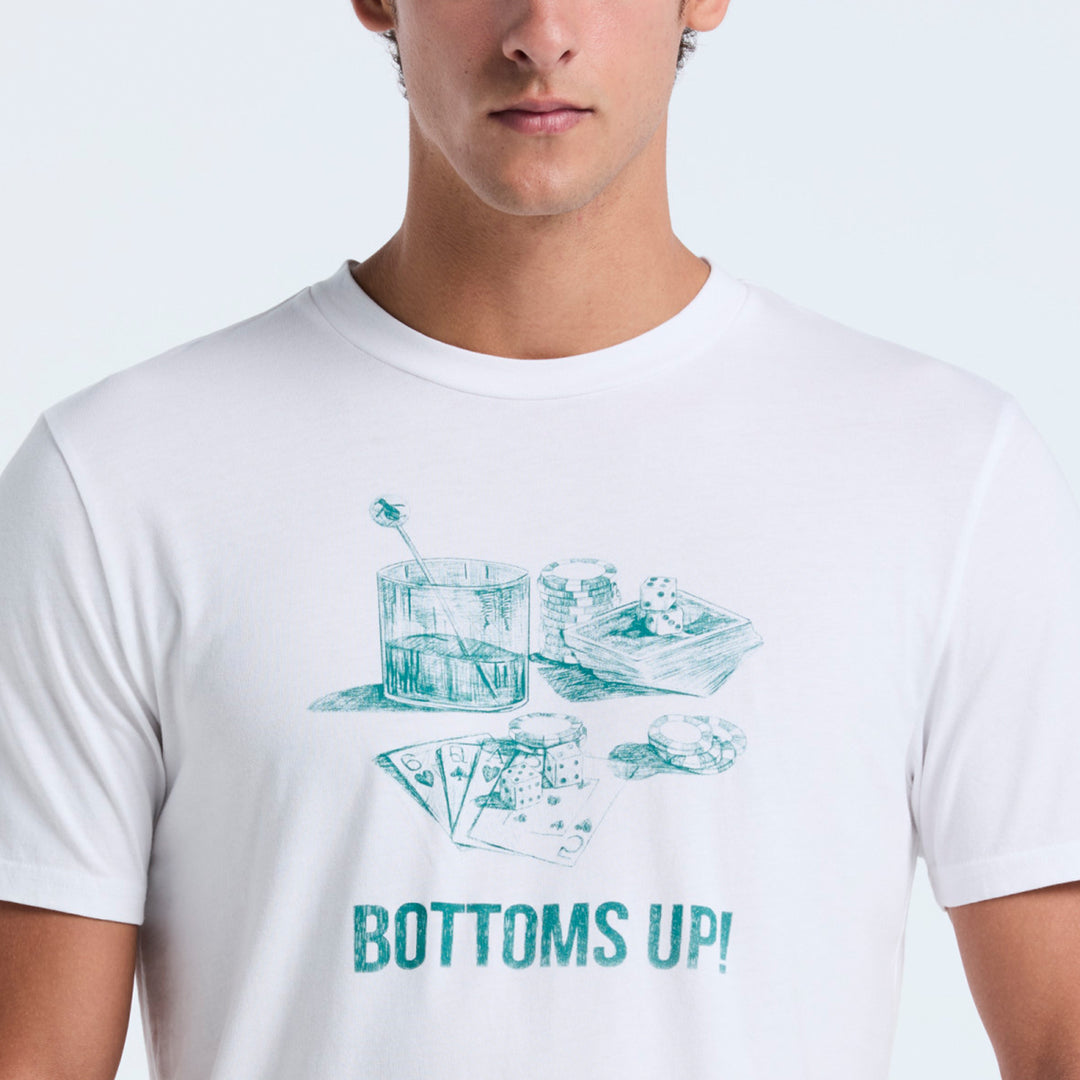 Playera De Algodón Con Estampado "Bottoms Up"
