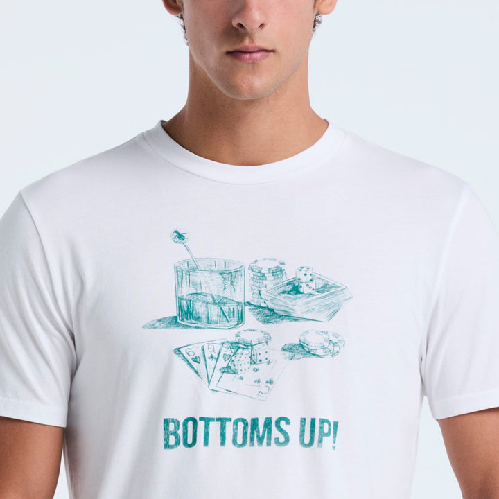 Playera De Algodón Con Estampado "Bottoms Up"