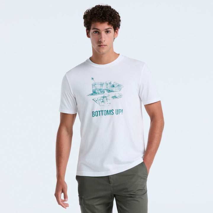 Playera De Algodón Con Estampado "Bottoms Up"