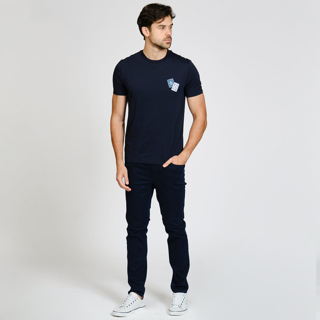 Playera De Algodón Con Estampado En Pecho