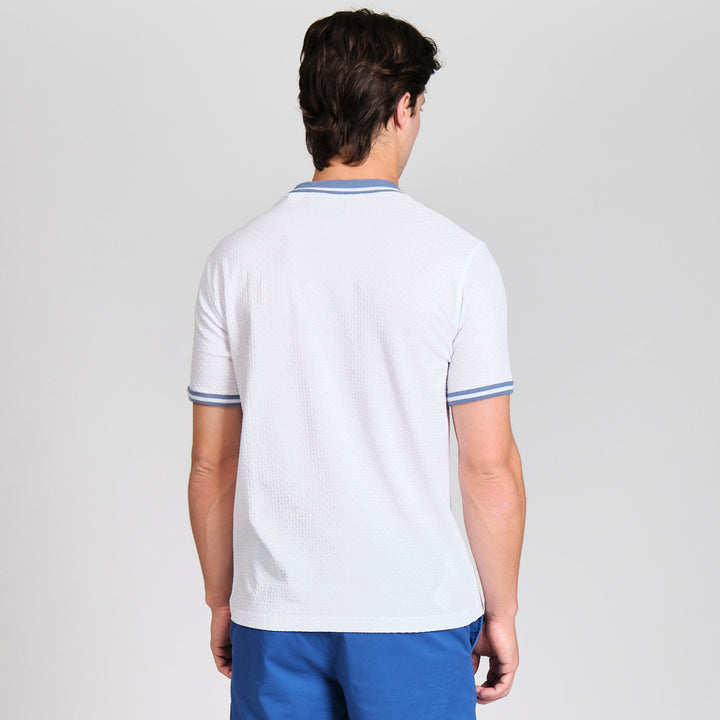 Playera Con Textura Y Rayado Cruzado