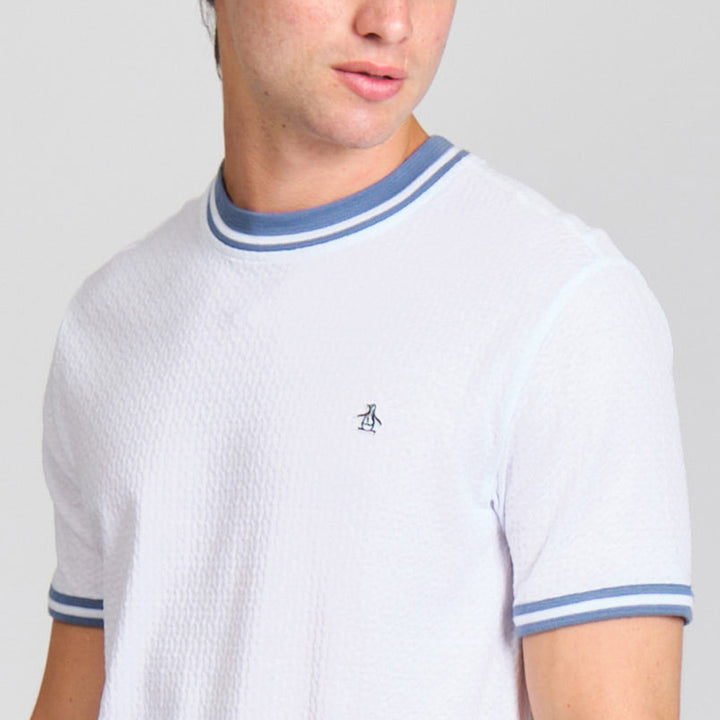 Playera Con Textura Y Rayado Cruzado