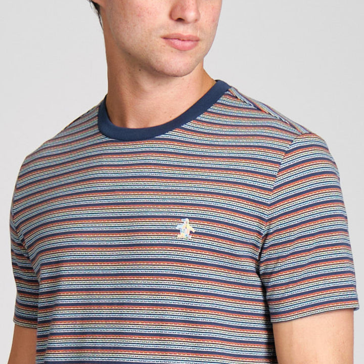 Playera De Algodón Con Jacquard En Lineas