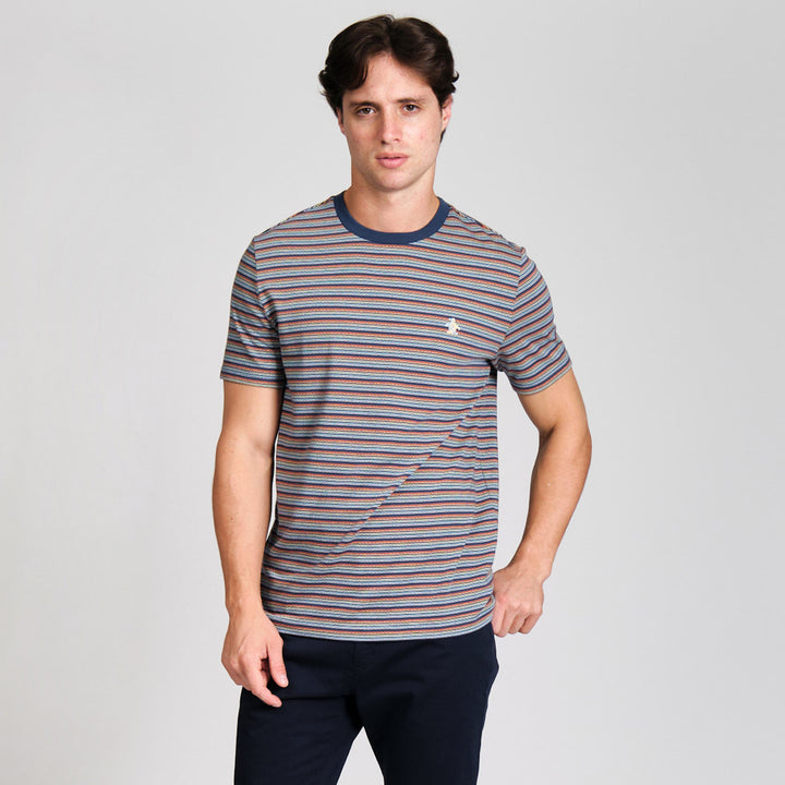 Playera De Algodón Con Jacquard En Lineas