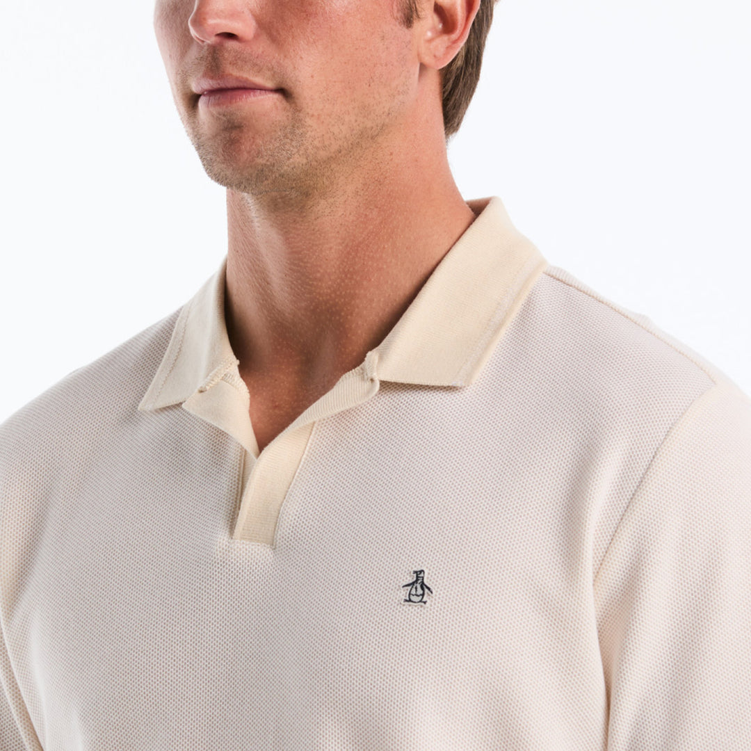 Polo De Algodón Con Jacquard Honeycomb