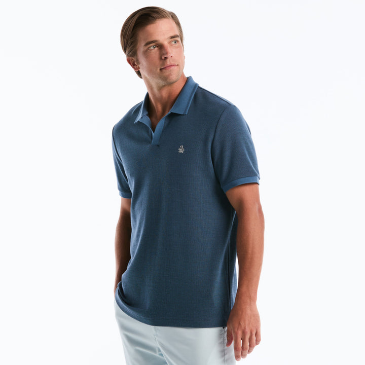 Polo De Algodón Con Jacquard Honeycomb