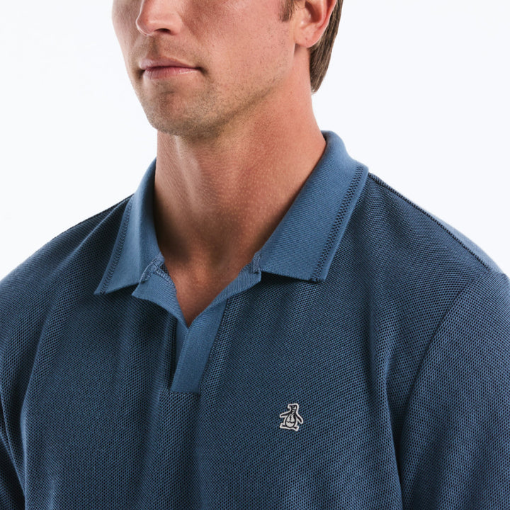 Polo De Algodón Con Jacquard Honeycomb