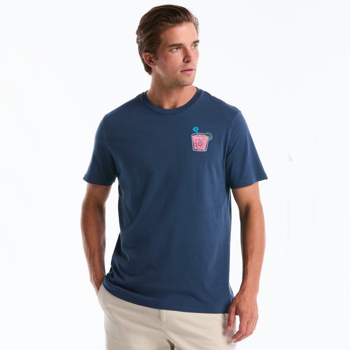 Playera De Algodón Con Parche De Cocktail En Pecho