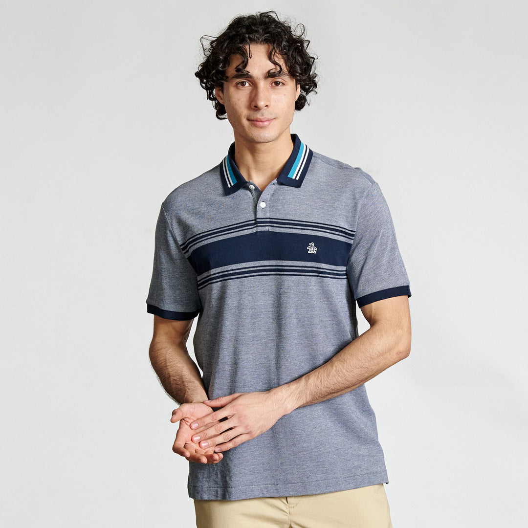Polo Birdseye Con Franja En Pecho - Original Penguin México