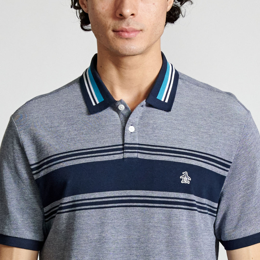 Polo Birdseye Con Franja En Pecho - Original Penguin México