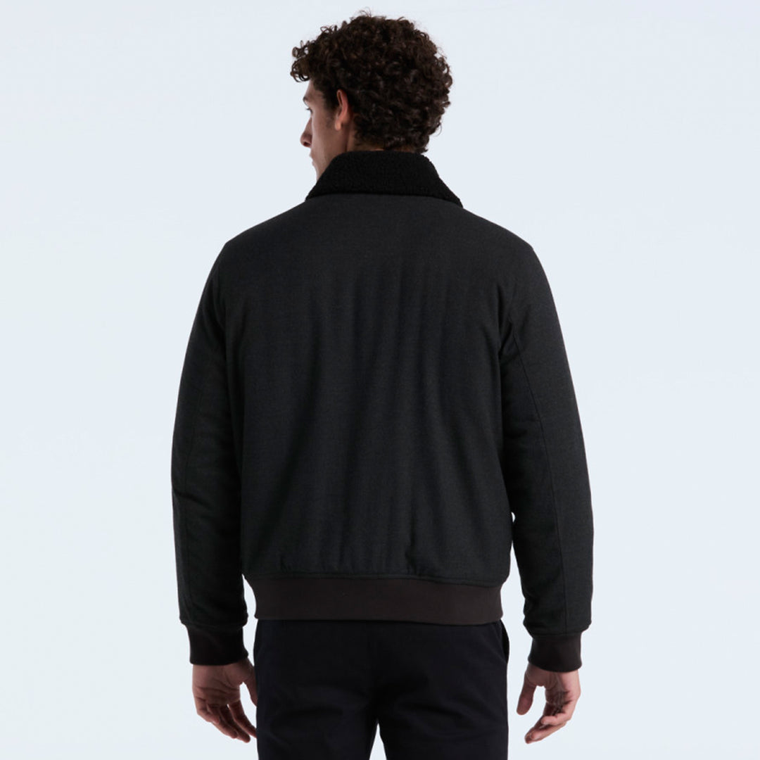 Chamarra Bomber Faux Con Cuello Mandala