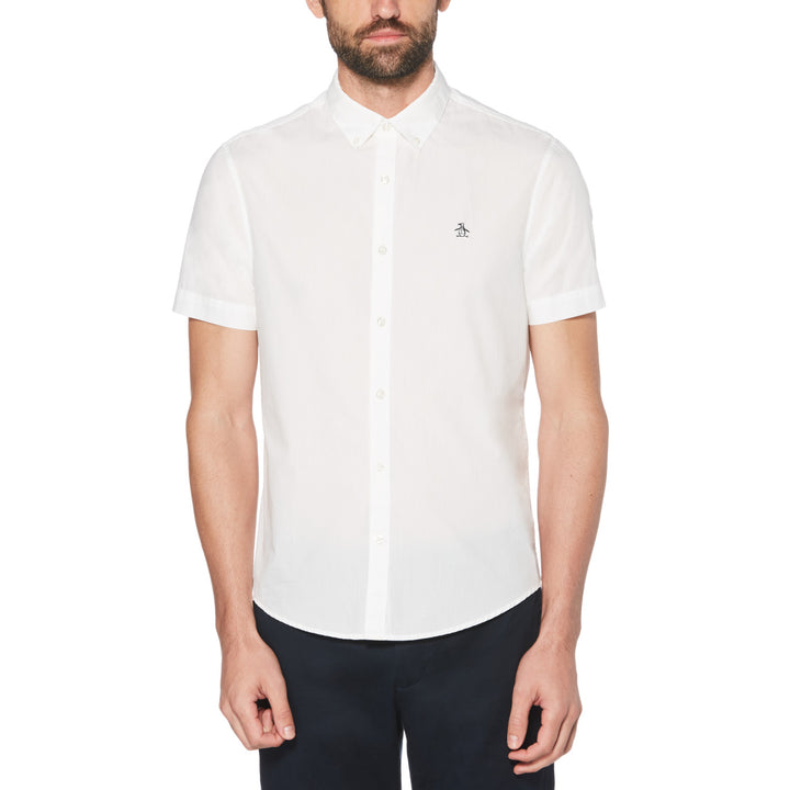 Camisa Manga Corta Básica Popelina Stretch