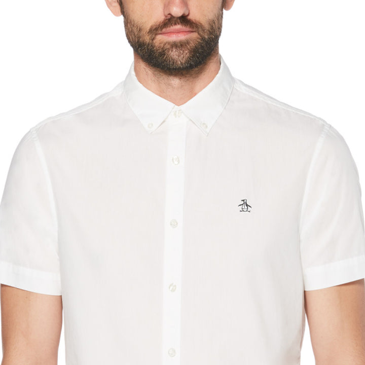 Camisa Manga Corta Básica Popelina Stretch