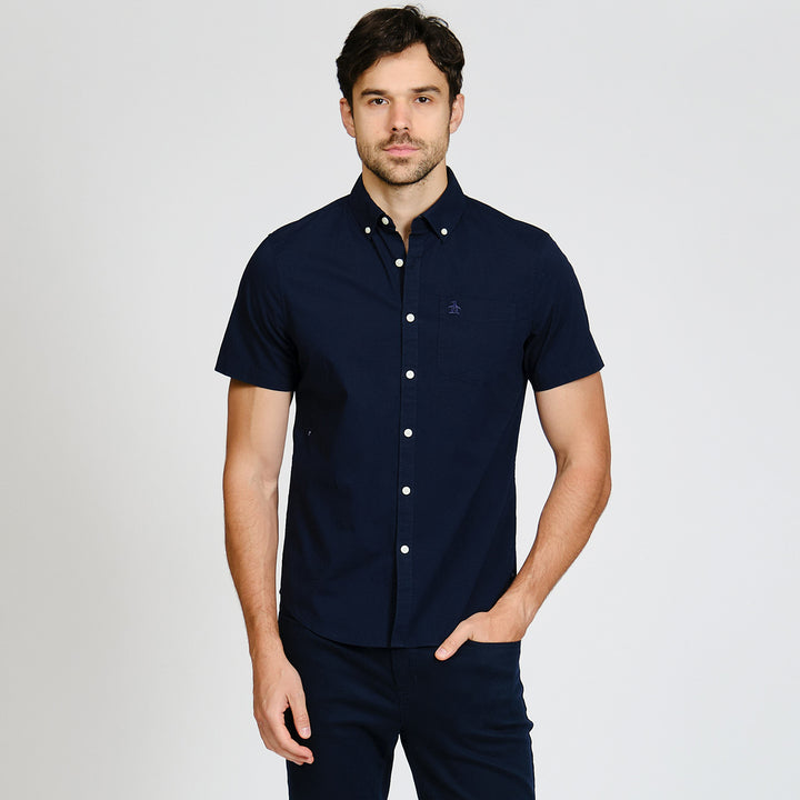 Camisa Manga Corta Básica Popelina Stretch