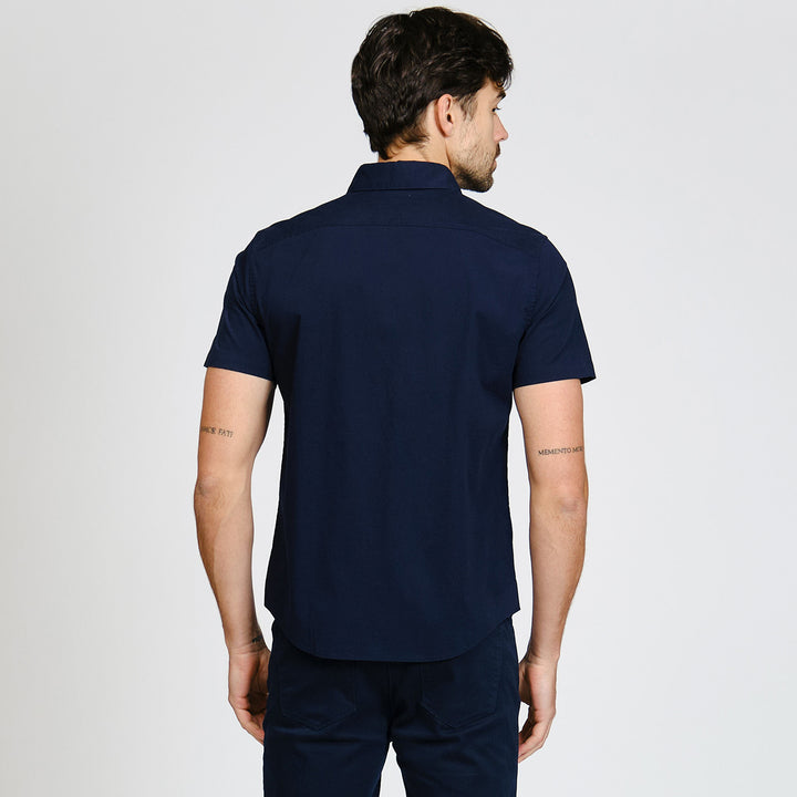 Camisa Manga Corta Básica Popelina Stretch