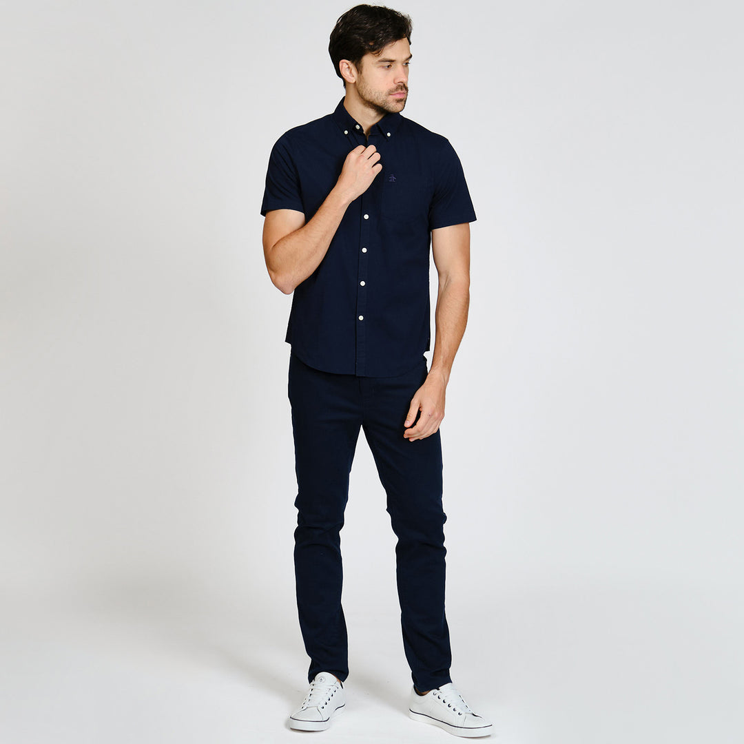 Camisa Manga Corta Básica Popelina Stretch