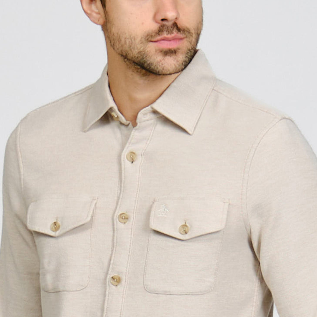 Camisa Manga Larga Con Tejido Doble