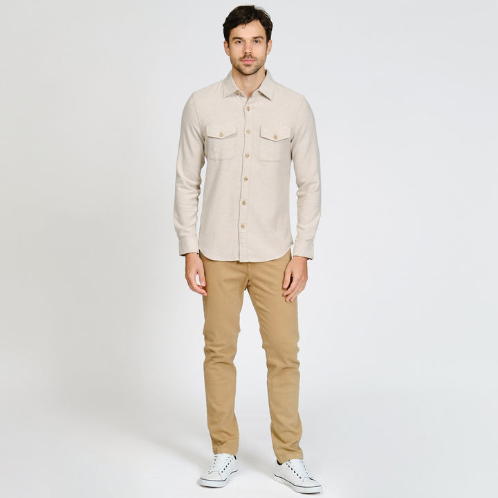 Camisa Manga Larga Con Tejido Doble