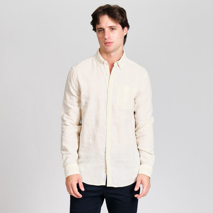 Camisa Manga Larga De Algodón Con Lineas Verticales