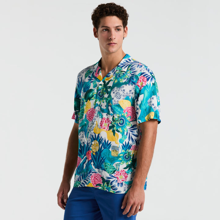 Camisa Manga Corta En Viscosa Floral