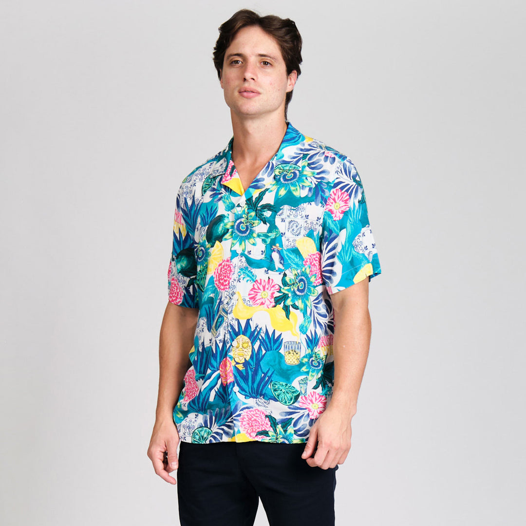 Camisa Manga Corta En Viscosa Floral