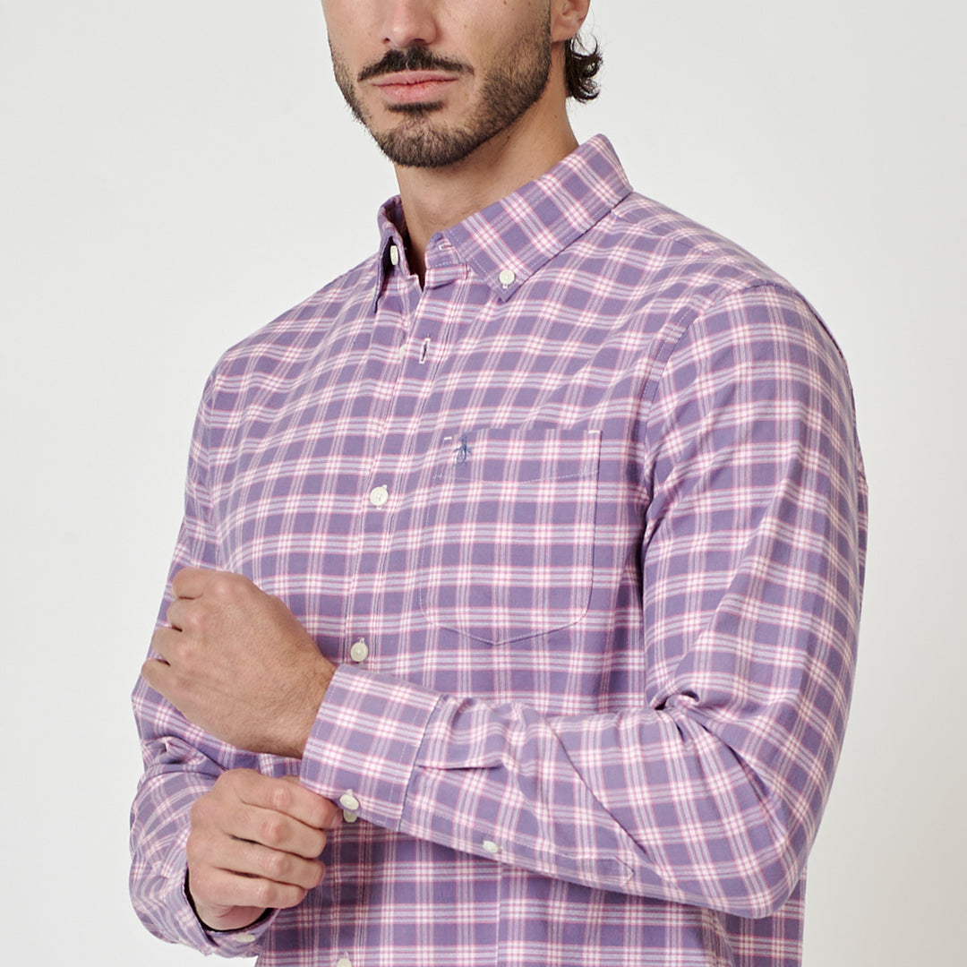 Camisa Manga Larga Eco Cambray A Cuadros