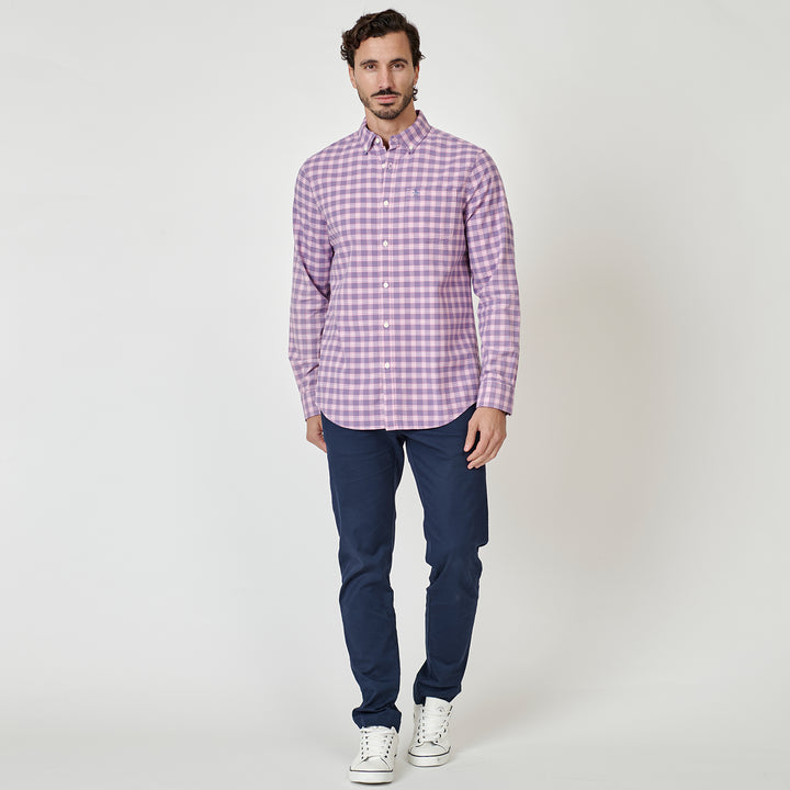 Camisa Manga Larga Eco Cambray A Cuadros