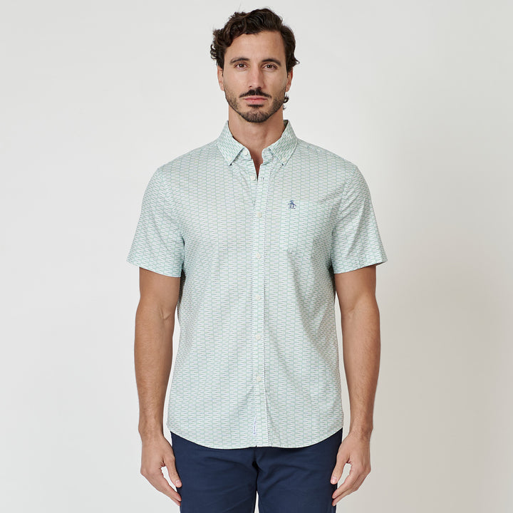 Camisa Manga Corta De Algodón Mini Geo