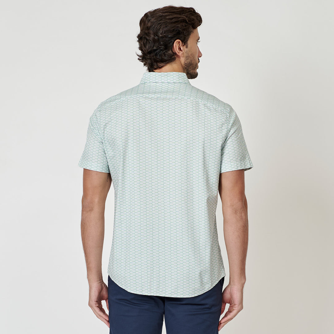 Camisa Manga Corta De Algodón Mini Geo